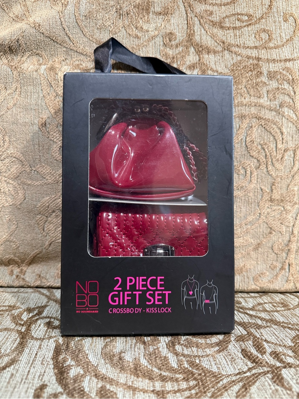 No Boundaries Black Box with Hot Pink Graphics 2-Piece Gift Set